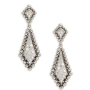 $2900 LAGOS CAVIAR SPARK DIAMOND DROP EARRINGS